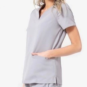 EUC Figs Cement Casma Scrub Top